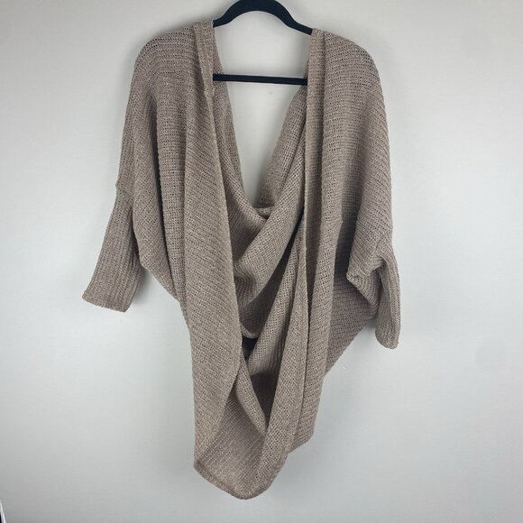 Gilli Women's Loose Knit Circle Cardigan Size 1X/2X Oatmeal Tan - Picture 1 of 4